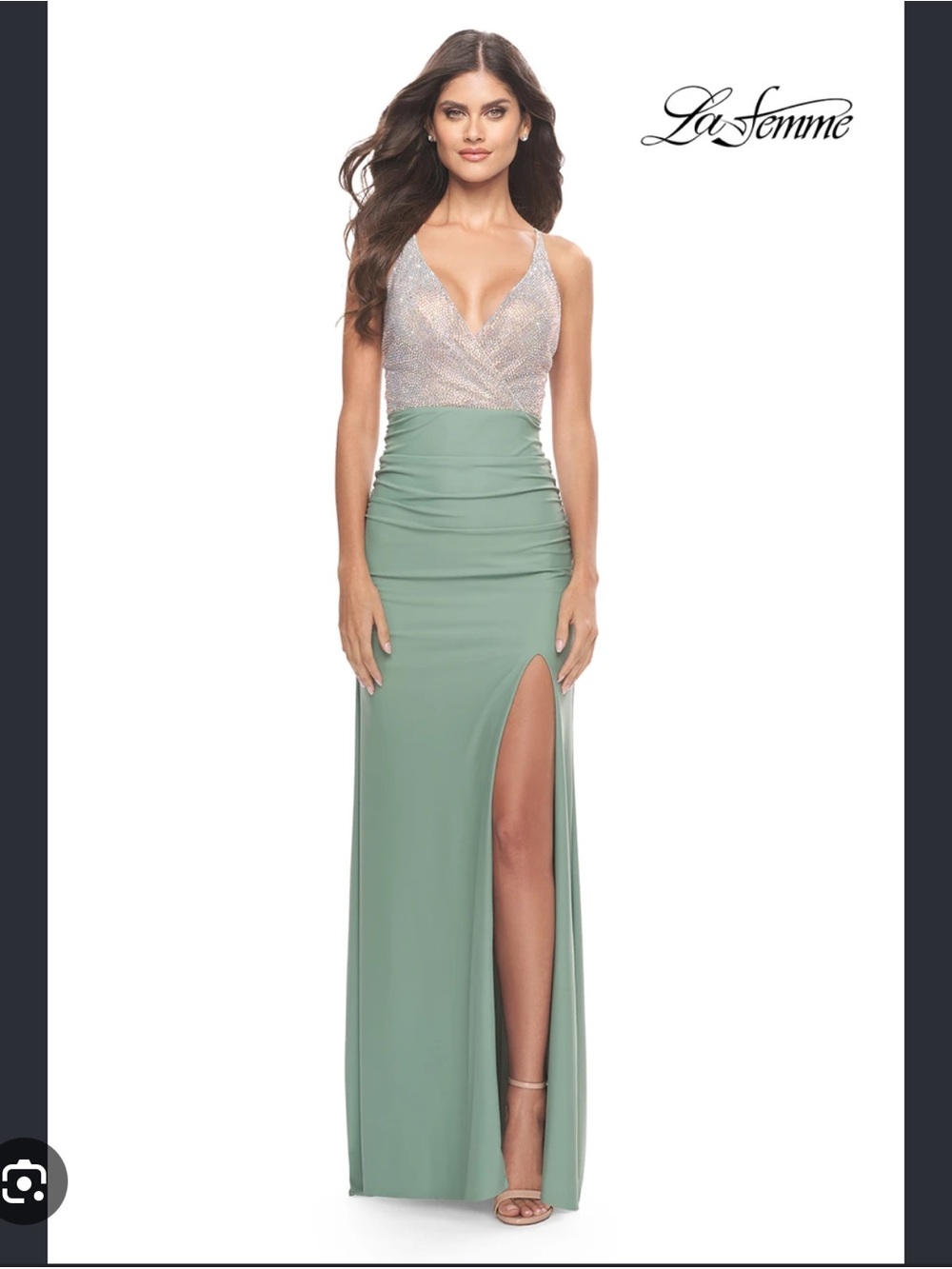 La Femme 31590 sage green size 4 NWT brand new never worn before